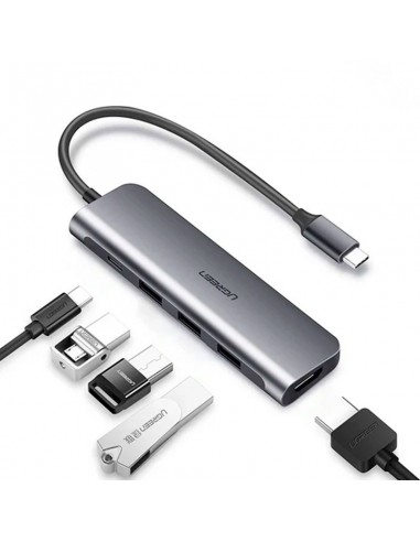 HUB USB-C UGREEN 5 EN 1 CM136 (70495) 3X USB...