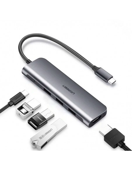 HUB USB-C UGREEN 5 EN 1 CM136 (70495) 3X USB 3.0| 1X HDMI| 1X USB-C F