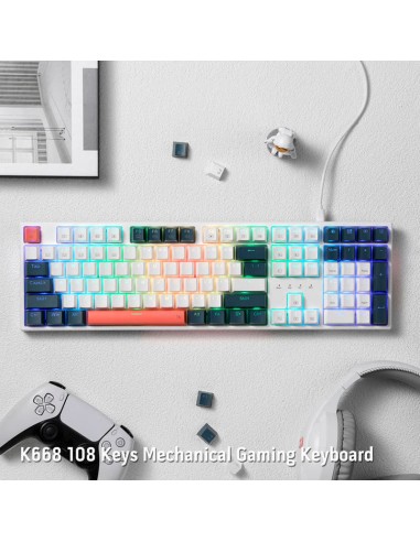 TECLADO GAMER REDRAGON TRUNDLE ( K668WBO-RGB )...