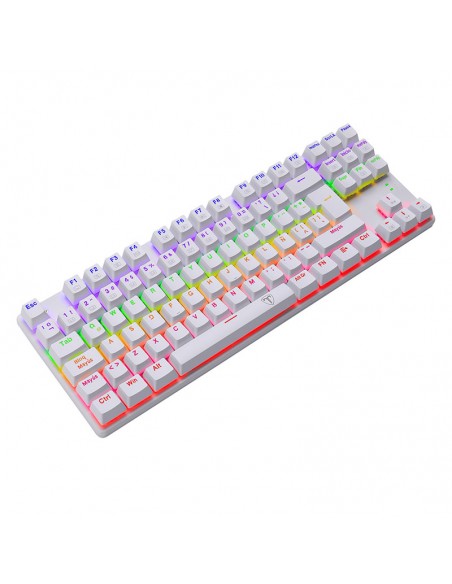 TECLADO T-DAGGER BORA WHITE ( T-TGK313W-RD ) GAMING | SWITCH RED | RETROILUMINACION RAINBOW