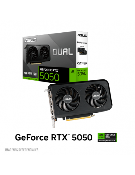 TARJETA DE VIDEO ASUS RTX 5050 8GB GDDR6 DUAL OC ( DUAL-RTX5050-O8G ) 128 BITS
