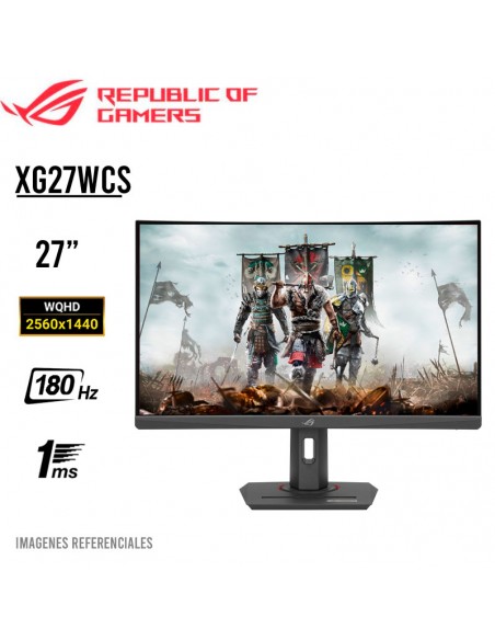 MONITOR GAMER ASUS ROG STRIX 27" CURVO ( XG27WCS ) PANEL FAST VA | 180HZ - 1MS | WQHD 2560X1440 | HDMI - DP - TIPO-C