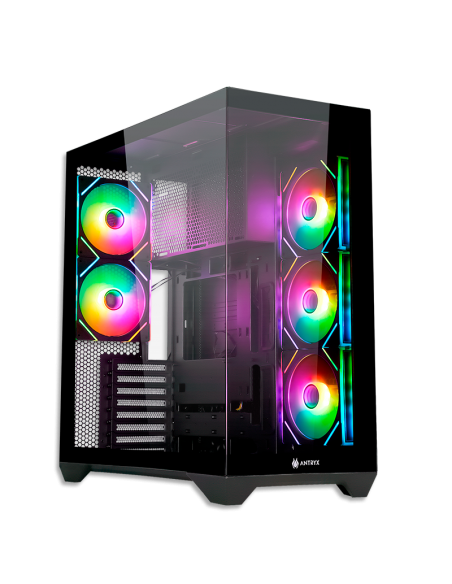CASE ANTRYX FX 970 PRO BLACK ( AC-FX970KP ) S/FUENTE | PANEL VIDRIO | 5 LED-ARGB