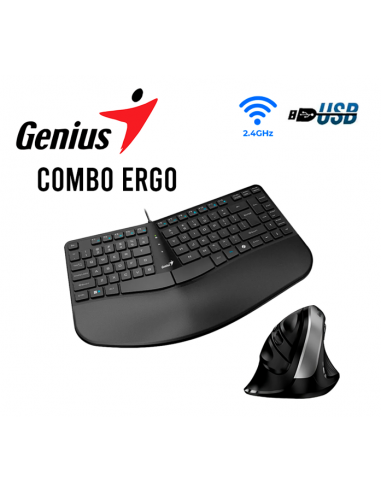 KIT GENIUS TECLADO + MOUSE ERGO KB700 Y ERGO 8250 VERTICAL (31310053401+31030031401)