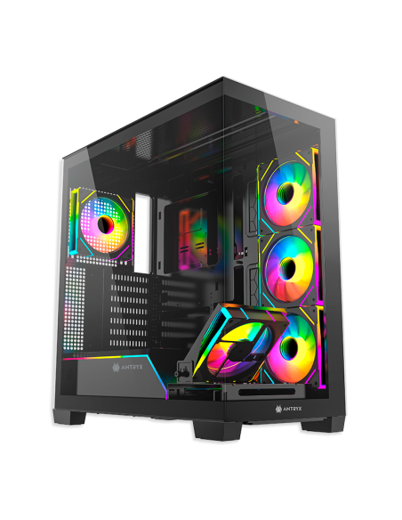 CASE ANTRYX FX 850 PRO BLACK ( AC-FX850KP ) S/FUENTE | PANEL VIDRIO | 5 LED-ARGB
