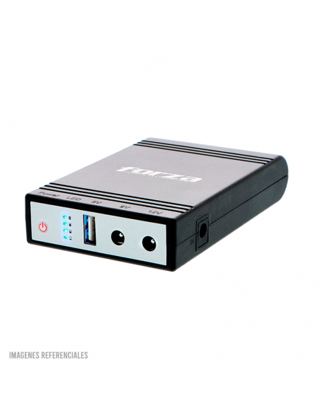 MINI UPS PORTATIL FORZA ( DC-140USB ) 14W | 5V USB | 9V - 12VCC | CONECTORES Y CABLES INTERCAMBIABLES