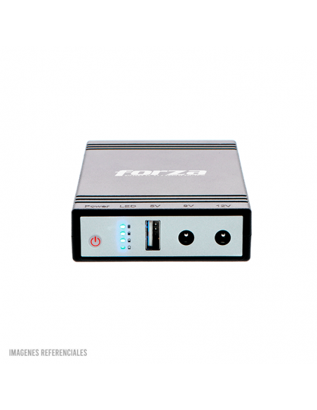 MINI UPS PORTATIL FORZA ( DC-140USB ) 14W | 5V USB | 9V - 12VCC | CONECTORES Y CABLES INTERCAMBIABLES