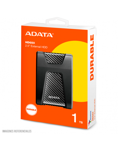 DISCO DURO EXTERNO ADATA 1TB HD650 ( AHD650-1TU31-CBK ) ANTIGOLPE | NEGRO