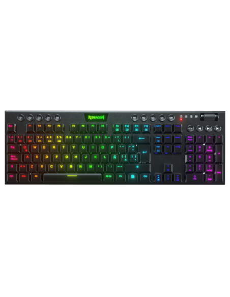 TECLADO GAMER REDRAGON HORUS-FS ( K619-RGB SP ) LED RGB | USB TYPE-C | SWITCH RED | BLACK