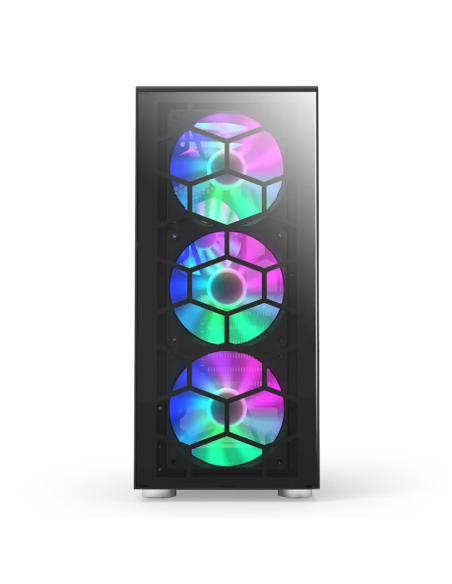 CASE MONTECH X3 GLASS S/FUENTE|VIDRIO TEMPLADO|LED-RGB|NEGRO