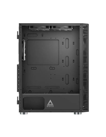 CASE MONTECH X3 GLASS S/FUENTE|VIDRIO TEMPLADO|LED-RGB|NEGRO