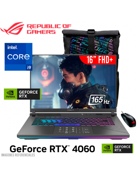 LAPTOP GAMER ASUS ROG STRIX G614JVR-N3063W I9-14900HX 16GB 1TB SSD GEFORCE RTX 4060 8GB 16 FHD+ 165HZ WINDOWS 11