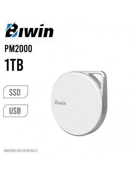 DISCO SOLIDO SSD EXTERNO BIWIN 1TB PM2000 ( BPM200001TB-RGB ) WHITE - MAGNETICO | TIPO-C USB 3.2 GEN 2X2