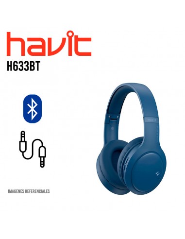 AUDIFONO HAVIT (H633BT) AZUL | BLUETOOTH | AUX