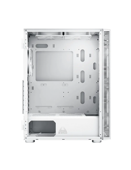 CASE MONTECH X3 GLASS WHITE  S/FUENTE|VIDRIO TEMPLADO|LED-RGB|BLANCO