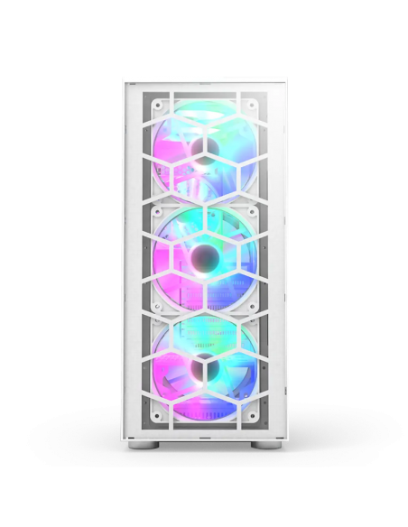 CASE MONTECH X3 GLASS WHITE  S/FUENTE|VIDRIO TEMPLADO|LED-RGB|BLANCO