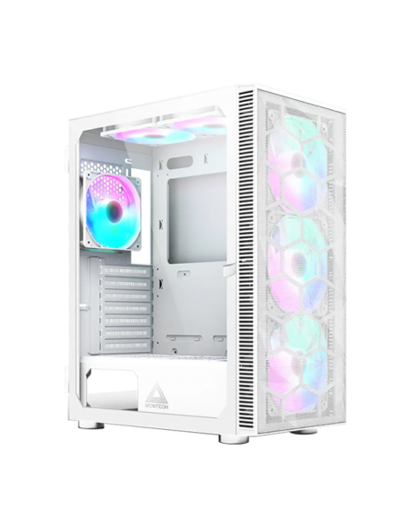 CASE MONTECH X3 MESH S/FUENTE|LED-RGB|BLANCO