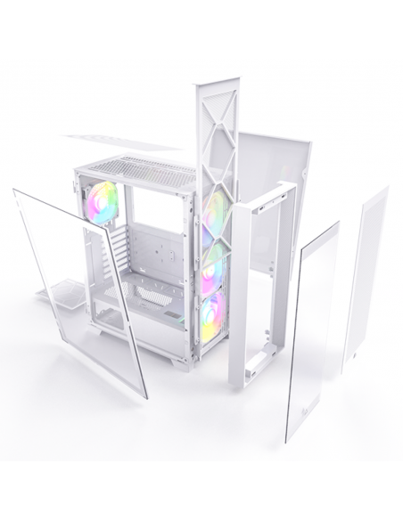 CASE MONTECH AIR 1000 PREMIUM S/FUENTE|LED-RGB|VIDRIO/MESH|BLANCO