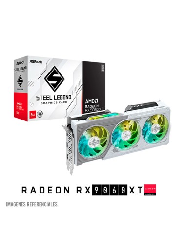 TARJETA DE VIDEO ASROCK RADEON RX 9060 XT 8GB STEEL LEGEND (RX9060XT SL 8GO) GDDR6|128BIT