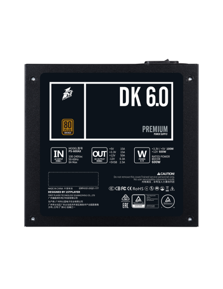 FUENTE DE PODER 1ST PLAYER PS-600AX 600W 80 PLUS BRONCE ( 1S-PS1ST-PS-600AX )