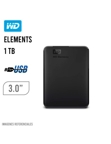 DISCO DURO EXTERNO WESTERN DIGITAL ELEMENTS 1 TB (WDBUZG0010BBK-WESN)