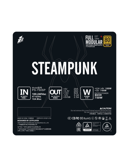 FUENTE DE PODER 1ST PLAYER 750W PS-750SP (1S-PS1ST-PS-750SP) 80 PLUS GOLD | FULL MODULAR