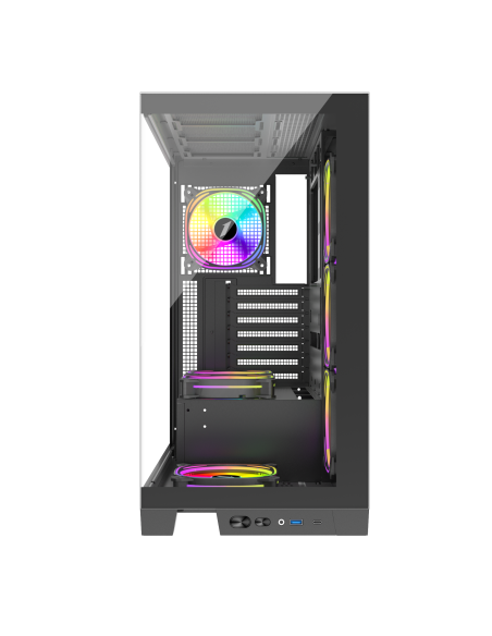 CASE 1ST PLAYER MI8 BLACK ( 1S-CA1ST-MI8 ) SIN FUENTE | VIDRIO TEMPLADO | LED-RGB