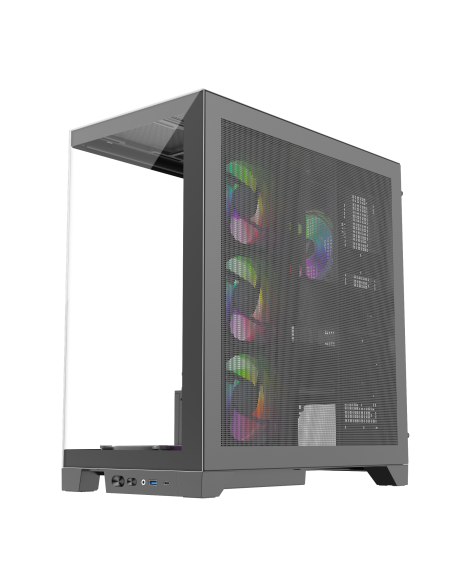 CASE 1ST PLAYER MI8 BLACK ( 1S-CA1ST-MI8 ) SIN FUENTE | VIDRIO TEMPLADO | LED-RGB