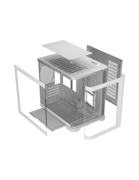 CASE 1ST PLAYER UV5 WHITE ( 1S-CA1ST-UV5 ) SIN FUENTE | VIDRIO TEMPLADO | LED-RGB