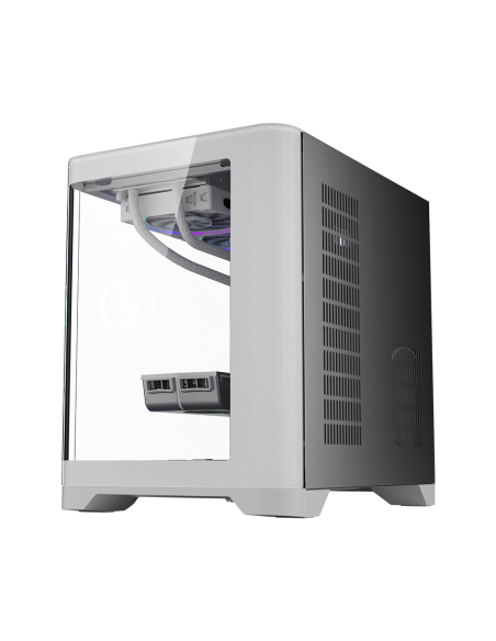 CASE 1ST PLAYER UV5 WHITE ( 1S-CA1ST-UV5 ) SIN FUENTE | VIDRIO TEMPLADO | LED-RGB