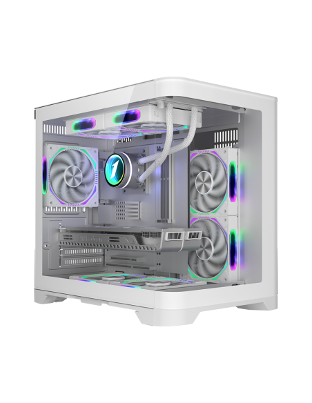 CASE 1ST PLAYER UV5 WHITE ( 1S-CA1ST-UV5 ) SIN FUENTE | VIDRIO TEMPLADO | LED-RGB