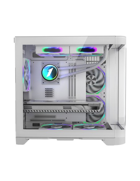 CASE 1ST PLAYER UV5 WHITE ( 1S-CA1ST-UV5 ) SIN FUENTE | VIDRIO TEMPLADO | LED-RGB