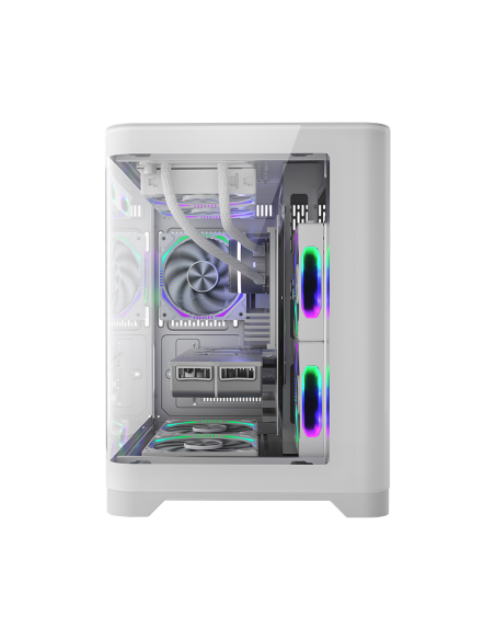 CASE 1ST PLAYER UV5 WHITE ( 1S-CA1ST-UV5 ) SIN FUENTE | VIDRIO TEMPLADO | LED-RGB