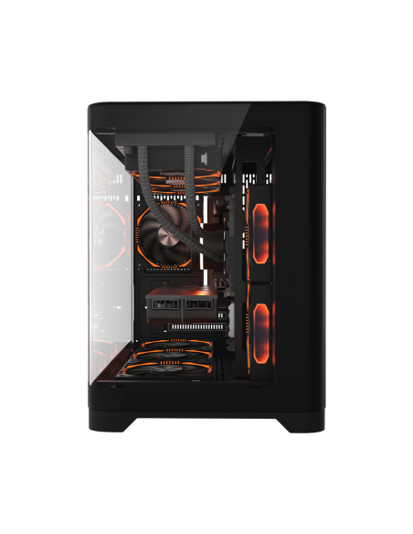 CASE 1ST PLAYER UV6 BLACK ( 1S-CA1ST-UV6 ) SIN FUENTE | VIDRIO TEMPLADO | LED-RGB