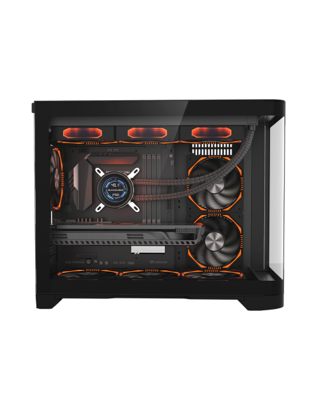 CASE 1ST PLAYER UV6 BLACK ( 1S-CA1ST-UV6 ) SIN FUENTE | VIDRIO TEMPLADO | LED-RGB
