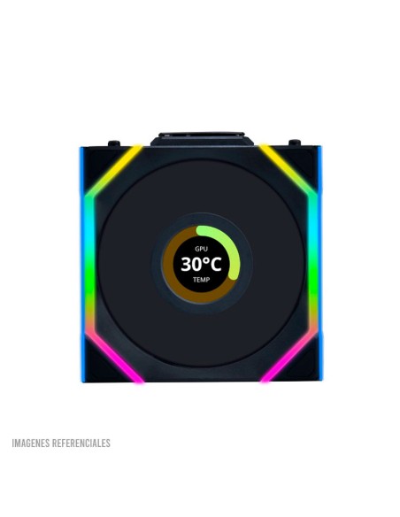 COOLER CASE LIAN LI UNI FAN SL WIRELESS BLACK 120MM ARGB PACK 3 EN 1 PANTALLA LCD ( 12RSLLCD1W3B )