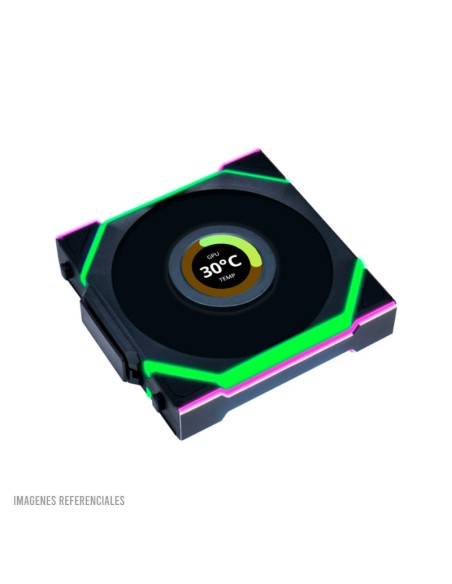 COOLER CASE LIAN LI UNI FAN SL WIRELESS BLACK 120MM ARGB PACK 3 EN 1 PANTALLA LCD ( 12RSLLCD1W3B )