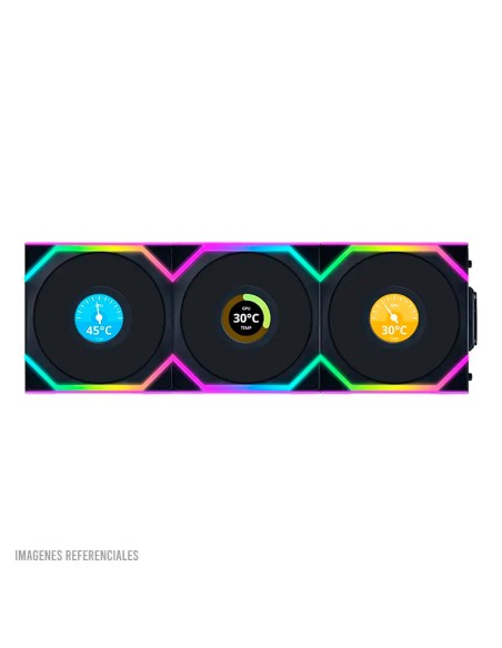 COOLER CASE LIAN LI UNI FAN SL WIRELESS BLACK 120MM ARGB PACK 3 EN 1 PANTALLA LCD ( 12RSLLCD1W3B )