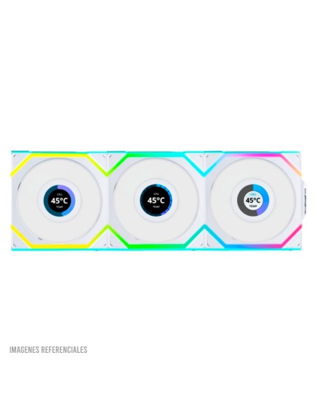 COOLER CASE LIAN LI UNI FAN SL WIRELESS WHITE 120MM ARGB PACK 3 EN 1 PANTALLA LCD ( 12SLLCD1W3W )
