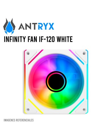 COOLER CASE ANTRYX INFINITY FAN IF-120 WHITE 120MM ARGB PACK 3 EN 1 ( AAK-IF120WX3C )