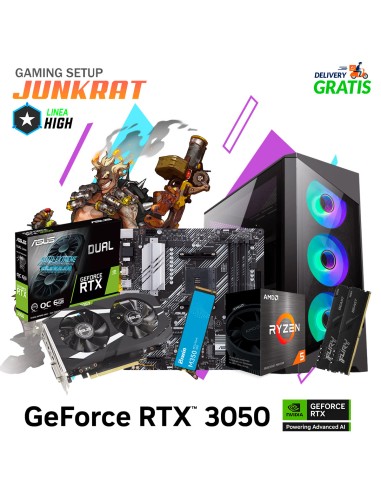 PC GAMER JUNKRAT RYZEN 5 5500 16GB 500GB SSD GEFORCE RTX 3050 6GB