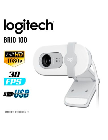 CAMARA WEB LOGITECH BRIO 100 WHITE ( 960-001615 ) FULL HD 1080P