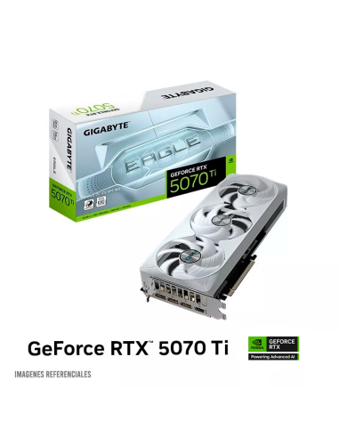 TARJETA DE VIDEO GIGABYTE RTX 5070TI 16GB GDDR7 EAGLE OC ICE SFF ( GV-N507TEAGLEOC ICE-16GD ) 256 BIT