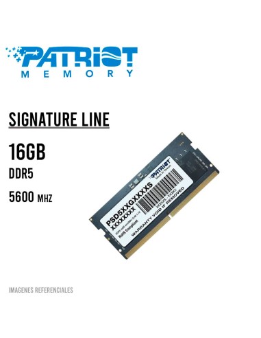 MEMORIA SODIMM PATRIOT DDR5 16GB/5600MHZ (PSD516G560081S) SIGNATURE LINE