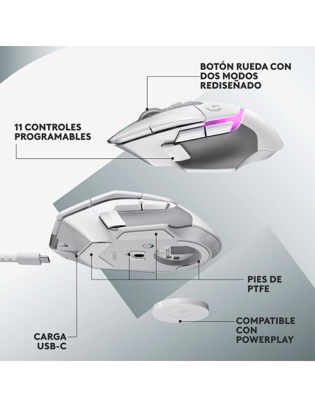 MOUSE LOGITECH G502 X PLUS ( 910-006170 ) WHITE | LIGHTSPEED | HERO 25K | LED-RGB