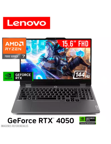 LAPTOP GAMER LENOVO LOQ 15ARP9 RYZEN 7-7435HS 16GB 512GB SSD GEFORCE RTX 4050 6GB 15.6 FHD 144HZ WINDOWS 11 (83JC007KUS)