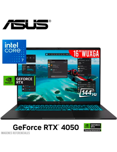LAPTOP GAMER ASUS V16 V3607VU-RP036W CORE 7-240H 16GB DDR5 512GB SSD GEFORCE RTX 4050 6GB 16 WUXGA 144HZ WINDOWS 11