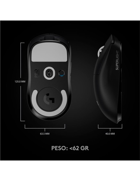MOUSE GAMER LOGITECH PRO X SUPERLIGHT (910-005879) WIRELESS| HERO 25K| BLACK