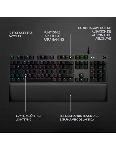 TECLADO GAMER LOGITECH G513 CARBON (920-009323)...