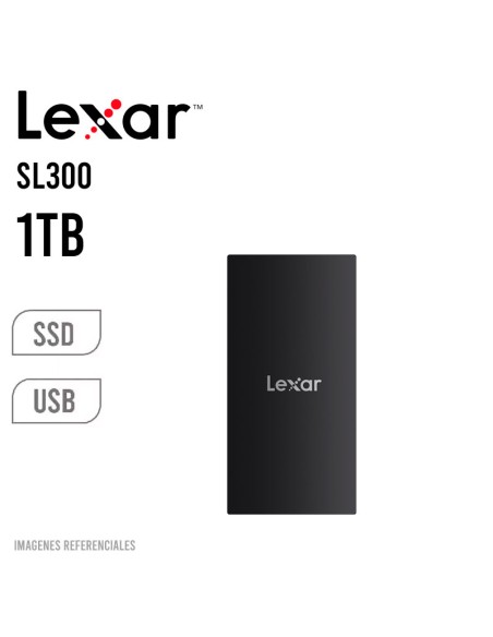 DISCO SOLIDO SSD EXTERNO LEXAR 1TB SL300 ( LSL300001T-RNBNG ) NEGRO | TIPO-C USB 3.2 GEN 2